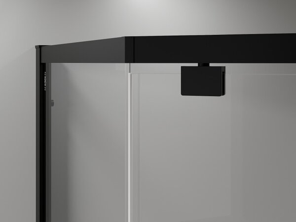 Mexen Exo-R kabina prysznicowa pięciokątna uchylna 90 x 90 cm, transparent, czarna - 812-090-090-70-00