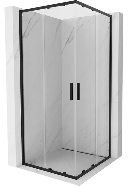 Mexen Exo-S Duo kabina prysznicowa kwadratowa rozsuwana 90 x 90 cm, transparent, czarna - 8111-090-090-70-00