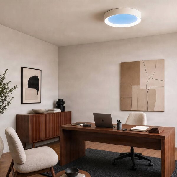 Lampa sufitowa LED Sky Lucande, możliwość ściemniania, niebieski, salon / jadalnia, tworzywo sztuczne, nowoczesny