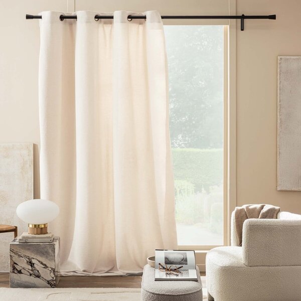 Kremowa zasłona z materiału bouclé 140x260 cm Winona – douceur d'intérieur