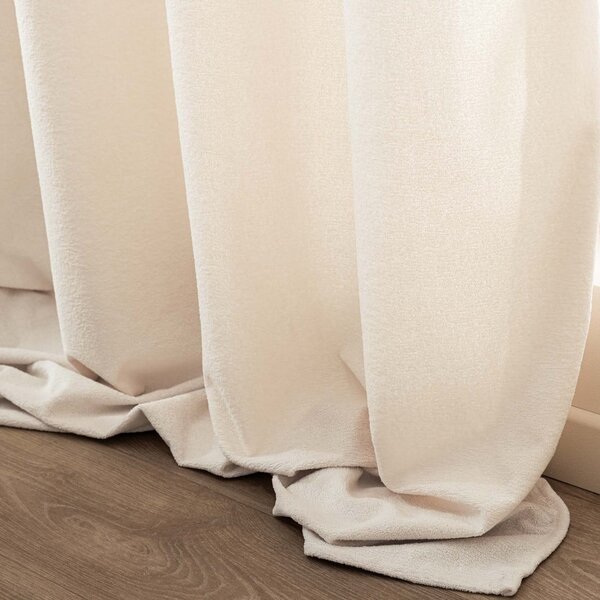 Kremowa zasłona z materiału bouclé 140x260 cm Winona – douceur d'intérieur