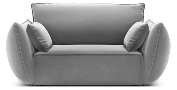 Jasnoszary aksamitny fotel Vanda – Mazzini Sofas