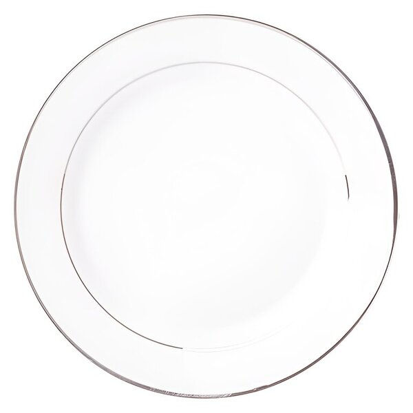 Talerz AMBITION Aura Silver 27 cm Biało-srebrny