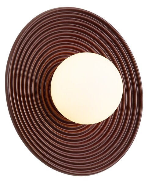 Lampa sufitowa retro brązowa z opalowym szkłem - Lila