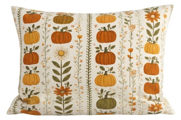 Flanelowa poszewka na poduszkę PUMPKIN LINES 50x70 cm, kolorowa