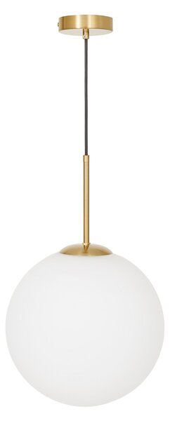 LAMPA WISZĄCA SUFITOWA NOWOCZESNA MOSIĘŻNA BIAŁA KULA FREDICA 30