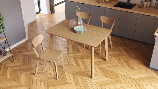 ROXY Dąb Naturalny - STÓŁ PROSTOKĄTNY DREWNIANY 120 lub 150 cm DO KUCHNI/JADALNI RETRO