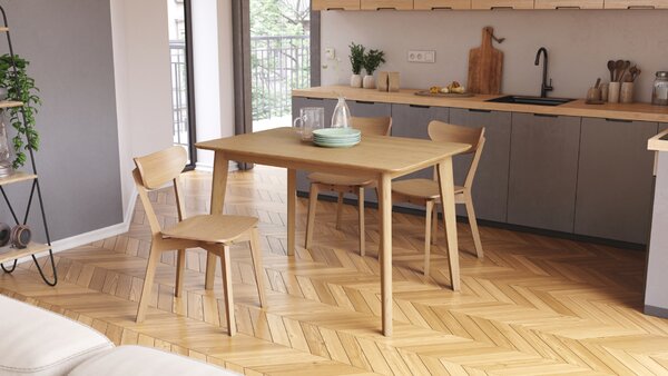 ROXY Dąb Naturalny - STÓŁ PROSTOKĄTNY DREWNIANY 120 lub 150 cm DO KUCHNI/JADALNI RETRO