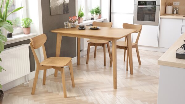 ROXY Dąb Naturalny - STÓŁ PROSTOKĄTNY DREWNIANY 120 lub 150 cm DO KUCHNI/JADALNI RETRO