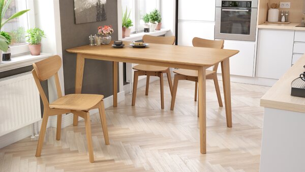 ROXY Dąb Naturalny - STÓŁ PROSTOKĄTNY DREWNIANY 120 lub 150 cm DO KUCHNI/JADALNI RETRO