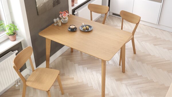 ROXY Dąb Naturalny - STÓŁ PROSTOKĄTNY DREWNIANY 120 lub 150 cm DO KUCHNI/JADALNI RETRO