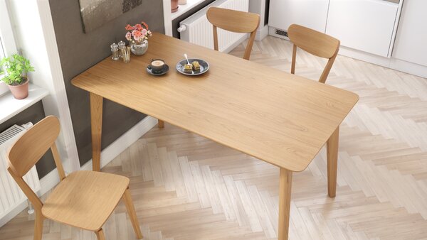 ROXY Dąb Naturalny - STÓŁ PROSTOKĄTNY DREWNIANY 120 lub 150 cm DO KUCHNI/JADALNI RETRO