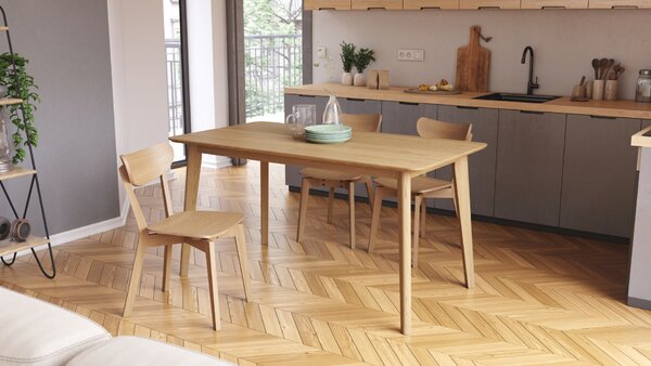 ROXY Dąb Naturalny - STÓŁ PROSTOKĄTNY DREWNIANY 120 lub 150 cm DO KUCHNI/JADALNI RETRO