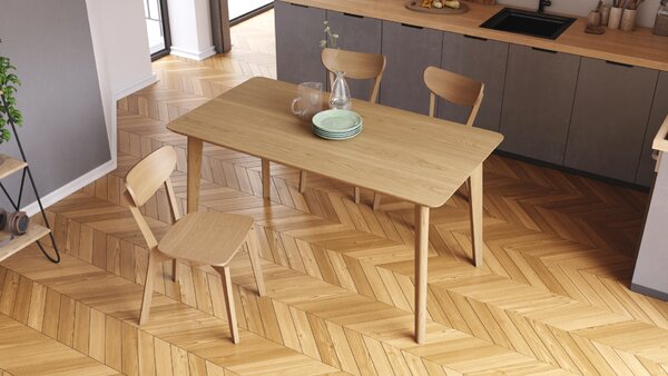 ROXY Dąb Naturalny - STÓŁ PROSTOKĄTNY DREWNIANY 120 lub 150 cm DO KUCHNI/JADALNI RETRO
