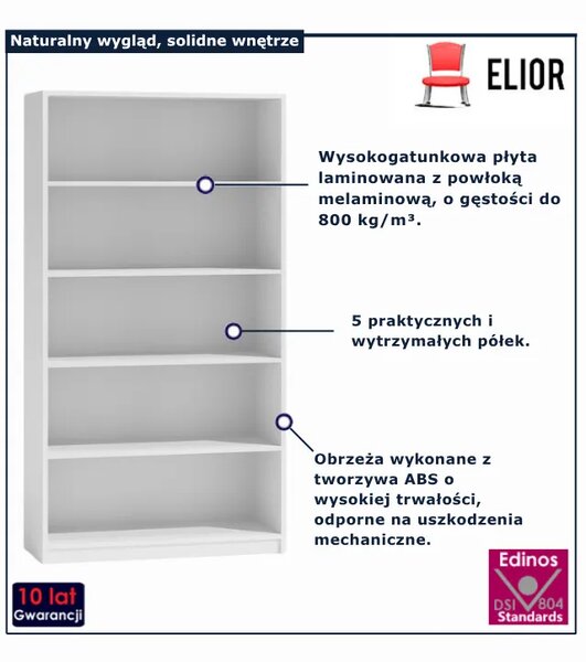 Biały duży regał na książki B6-C79