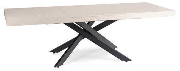 Stół Prostokątny Rozkładany HAMPTON 160-240 cm Kaszmir/Czarny do Jadalni Japandi