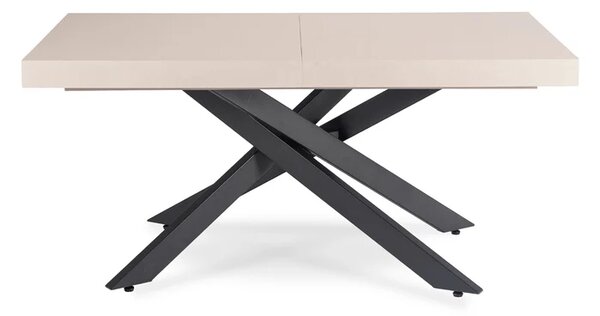Stół Prostokątny Rozkładany HAMPTON 160-240 cm Kaszmir/Czarny do Jadalni Japandi