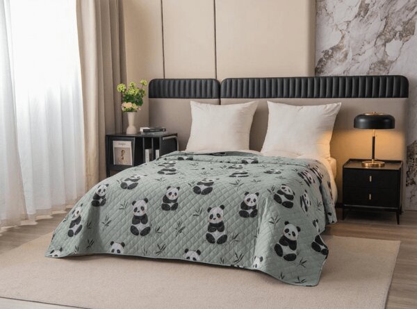 Narzuta na łóżko PANDA RELAX zielony Rozmiar: 220 x 240 cm