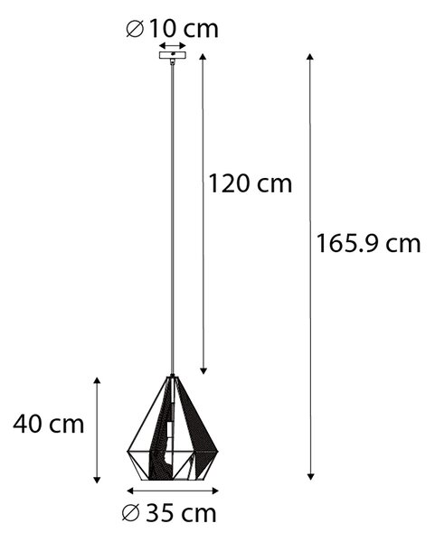 Industrialna lampa wisząca złota z siatką - Carcass