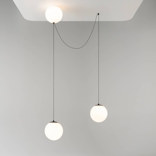 Maytoni Lampa wisząca szklana Twins, biały / opal, salon / jadalnia, szkło, nowoczesny
