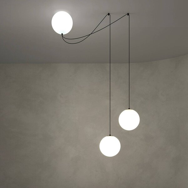 Maytoni Lampa wisząca szklana Twins, biały / opal, salon / jadalnia, szkło, nowoczesny