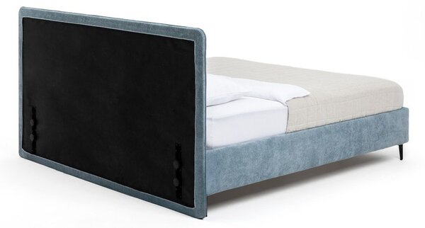 Niebieskie tapicerowane łóżko dwuosobowe ze stelażem 160x200 cm Noira Slim – Bonami Selection