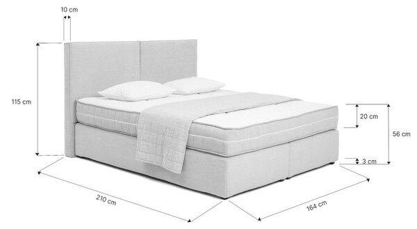 Niebieskie łóżko kontynentalne 160x200 cm Olia Bold – Bonami Selection
