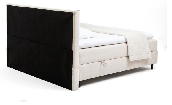 Beżowe łóżko kontynentalne ze schowkiem 180x200 cm Elva Bold Line – Bonami Selection