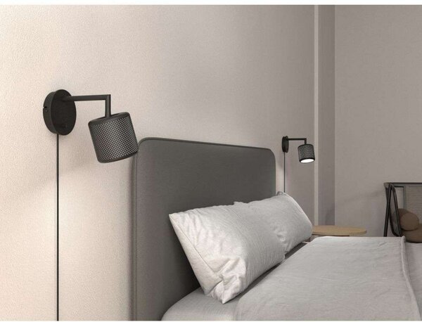 Lampa Ścienna Herstal, czarny, sypialnia, metal