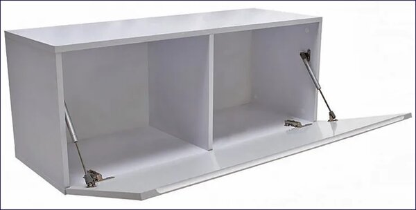 Biała minimalistyczna szafka wisząca RTV 100 cm - Vicky 2X