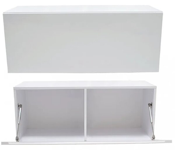 Biała minimalistyczna szafka wisząca RTV 100 cm - Vicky 2X