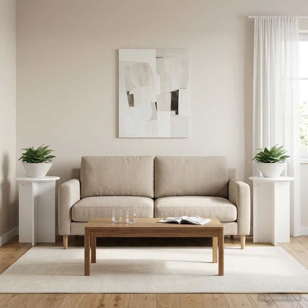 Stojak na rośliny 2 pcs Biały Ø40 x 60 cm Drewno inżynieryjne