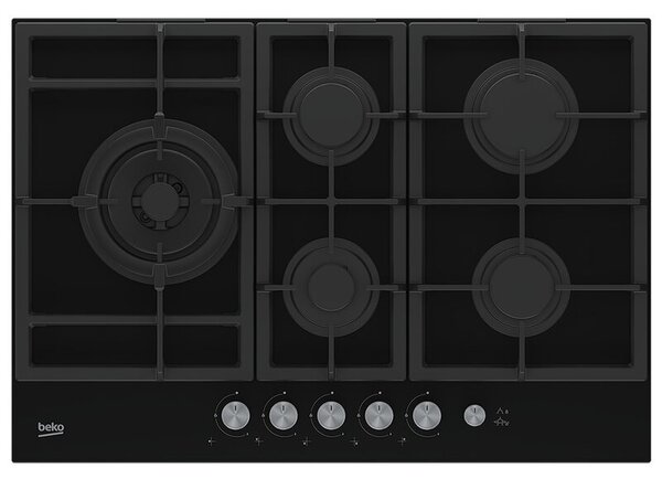 Płyta gazowa BEKO bPro500 HILL75235S Wok Wysokowydajne palniki Żeliwne ruszty 75cm