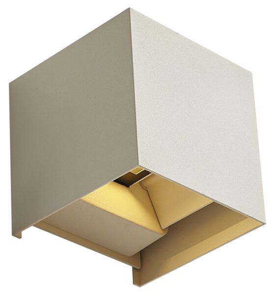 Nowoczesna zewnętrzna lampa ścienna beżowa z 2 źródłami światła LED IP54 - Edwin