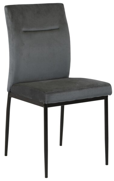 Krzesło do jadalni Design Scandinavia Demi (zestaw 2 szt.), aksamit, ciemnoszary