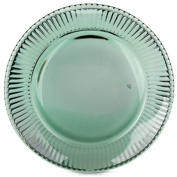 Talerz deserowy szklany zielony VERDE 20,5 cm