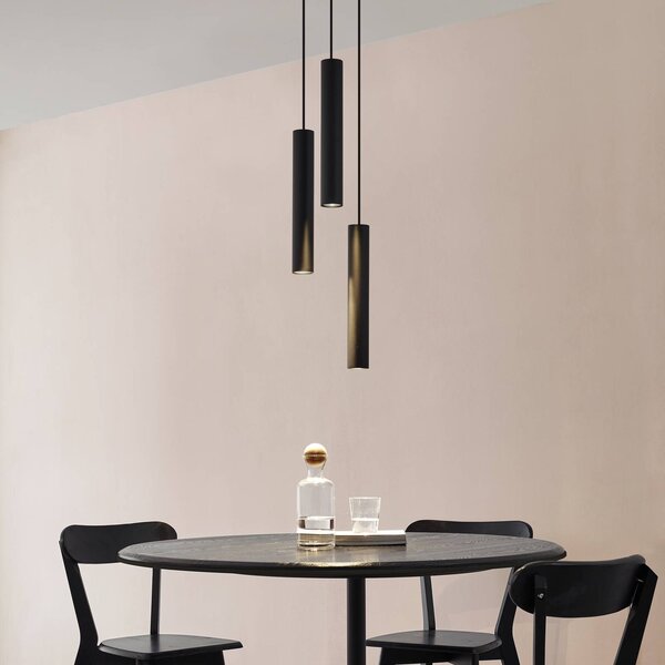 Lampa wisząca Joffrey Lindby, możliwość ściemniania, czarny, salon / jadalnia, metal, nowoczesny