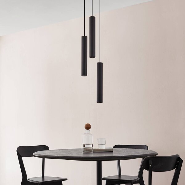 Lampa wisząca Joffrey Lindby, możliwość ściemniania, czarny, salon / jadalnia, metal, nowoczesny
