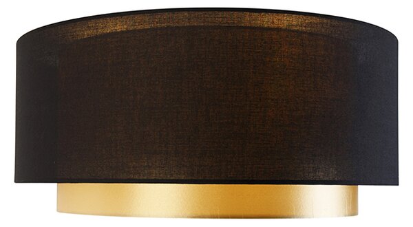 Nowoczesna lampa sufitowa czarna ze złotem 50 cm 3-światła - Drum Duo