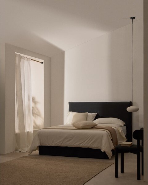 Antracytowy tapicerowany zagłówek 180x118 cm Jaira – Kave Home