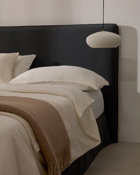 Antracytowy tapicerowany zagłówek 180x118 cm Jaira – Kave Home