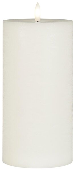 IB Laursen Świeca okrągła LED WARM FLAME 20 cm biała