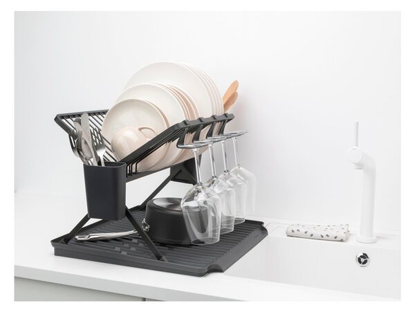 Ciemnozielony metalowy ociekacz dwupiętowy 42x51 cm – Brabantia