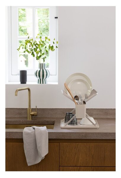 Beżowy metalowy ociekacz dwupiętowy 37x33 cm – Brabantia