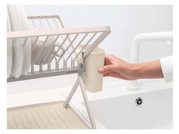 Beżowy metalowy ociekacz dwupiętowy 37x33 cm – Brabantia