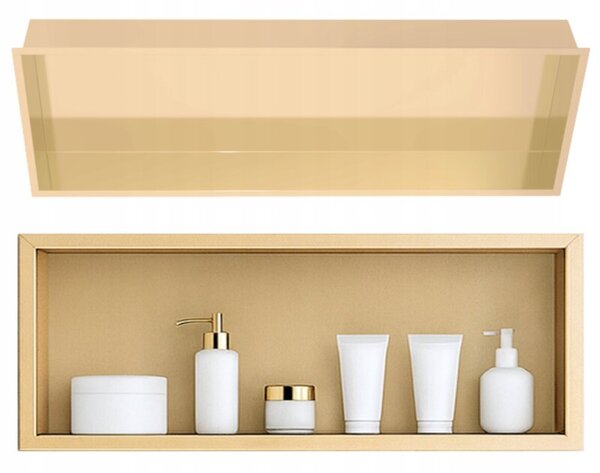 Półka łazienkowa wnękowa Estiva FALEZA Gold 90x30x10 cm złota szczotkowana 1 szt