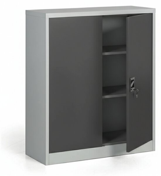 Metalowa szafa, demontowana, 2 półki, 950 x 1150 x 400 mm, ciemnoszara