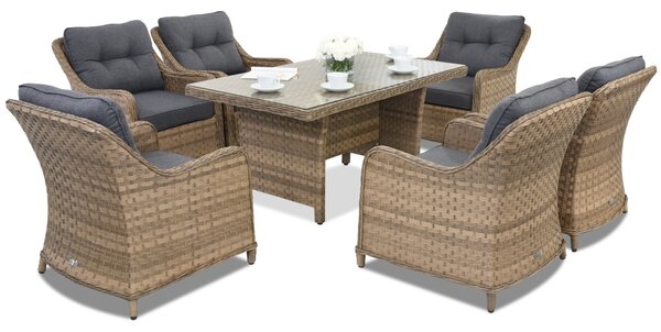 Meble ogrodowe z technorattanu Toledo Premium 6 Garden Point cappuccino