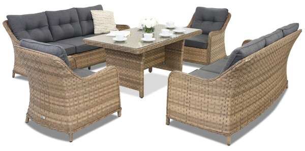 Meble ogrodowe technorattanowe Toledo Apetito 8 Garden Point cappuccino