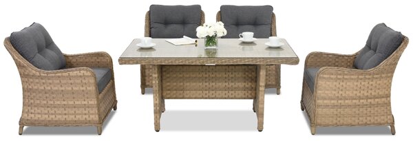 Meble ogrodowe z technorattanu Toledo Premium 4 Garden Point cappuccino